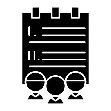Task Group Glyph Icon Stock Illustration