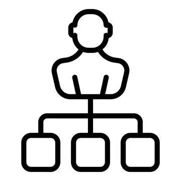 Task group icon outline vector. Office system Illustrazione stock