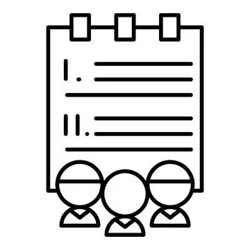 Task Group Line Icon Stock Illustration