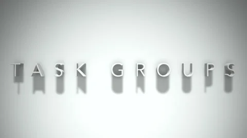 Task groups 3D title animation with shadows on a white background Stock Footage 297272295