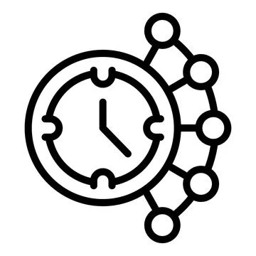 Task hour icon outline vector. Team company Stock Illustration