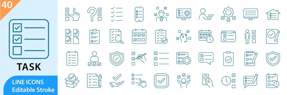 Task icon set Stock Illustration