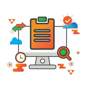 Task illustration. computer illustration. Stock Illustration