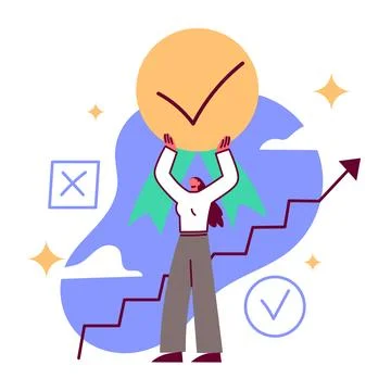 Task of improving business performance is accomplished Stock Illustration