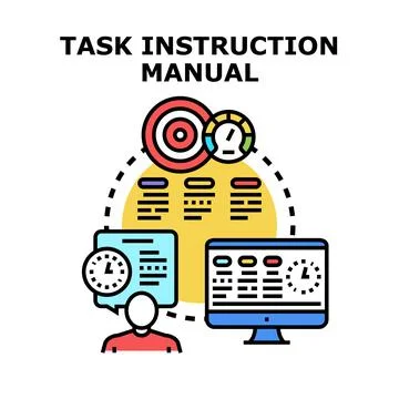 Task instruction manual concept for business optimization Stockillustratie