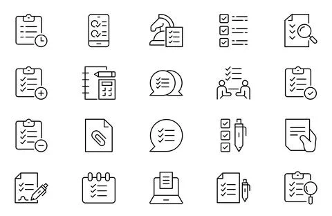 Task line icon set. Series - Task. Problem solving, checklist and business .. 스톡 일러스트