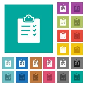 Task list alternate square flat multi colored icons Stock Illustration