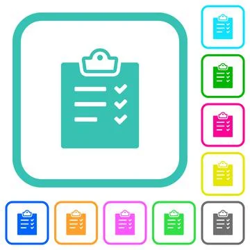 Task list alternate vivid colored flat icons Stock Illustration