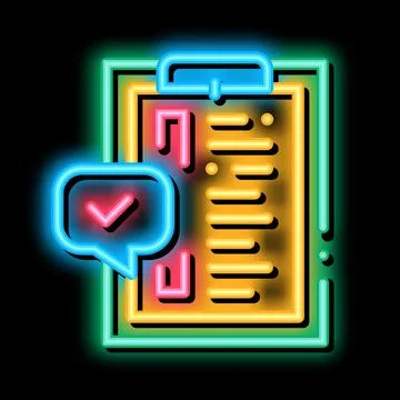 Task list of audit neon glow icon illustration Stock Illustration