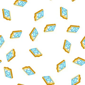 Task list of call center isometric icon seamless pattern イラスト素材