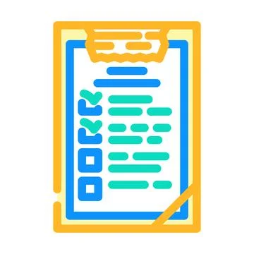 Task list clipboard hybrid work color icon vector illustration Stock Illustration
