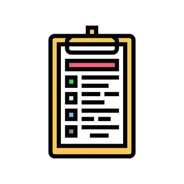 Task list clipboard hybrid work color icon vector illustration Stock Illustration