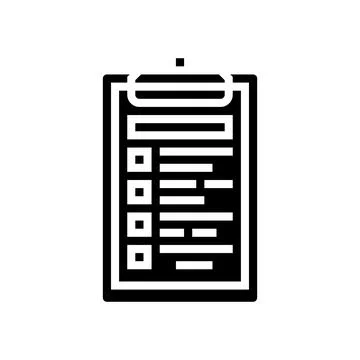 Task list clipboard hybrid work glyph icon vector illustration Stock Illustration