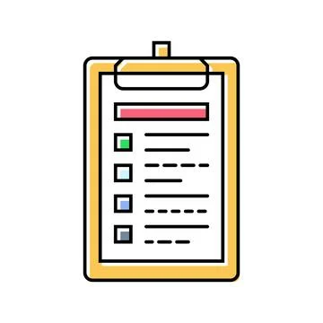 Task list clipboard hybrid work color icon vector illustration Stock Illustration