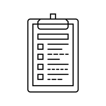 Task list clipboard hybrid work line icon vector illustration Illustrazione stock