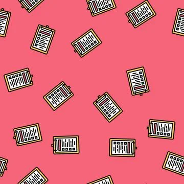 Task list clipboard hybrid work vector seamless pattern Stock Illustration