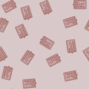 Task list clipboard hybrid work line seamless pattern Illustrazione stock