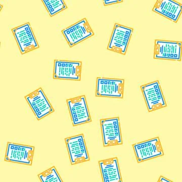 Task list clipboard hybrid work vector seamless pattern Stock Illustration