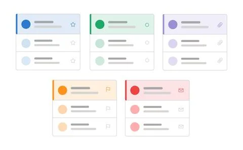 Task list dashboard UI template set for productivity and workflow Stock Illustration