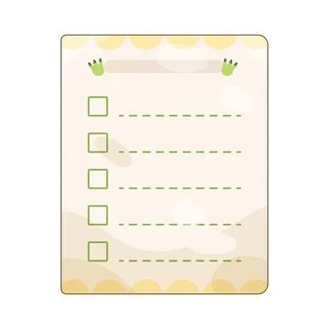 Task list with dinosaur footprints Stock Illustration