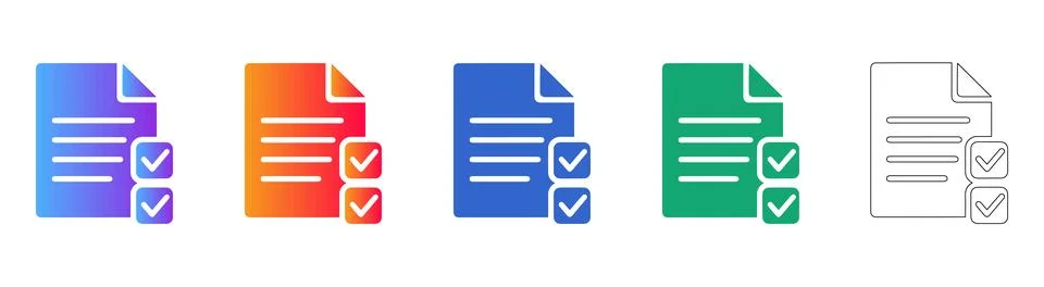 Task List Document Icons for Business Stock Illustration