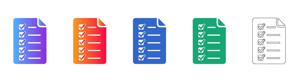 Task List Document Icons Stock Illustration