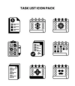 Task List DuoTone Bundle Icons Pack Stock Illustration