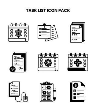 Task List DuoTone Design Icons Pack Stock Illustration