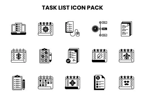 Task List DuoTone Design Icons Pack Stock Illustration