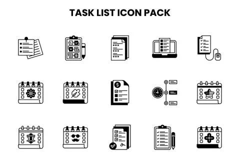 Task List DuoTone Graphics Icons Pack Stock Illustration