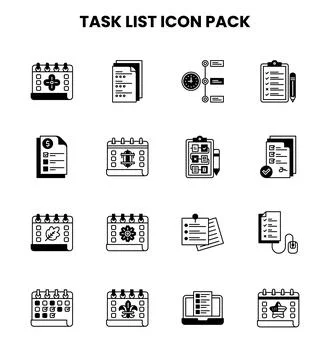 Task List DuoTone Graphics Icons Pack Stock Illustration