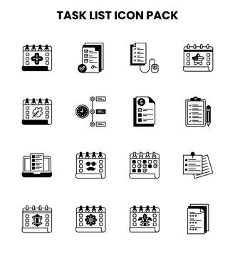 Task List DuoTone Scalable Icons Pack Stock Illustration