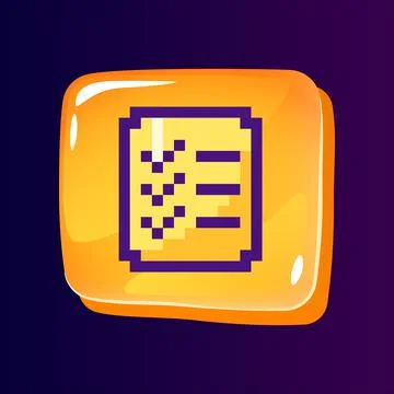 Task list glossy ui button with pixelated color icon Illustrazione stock