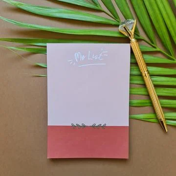 Task List with Gold Pen Stock Photos