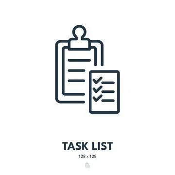 Task List Icon. Checklist, To Do List, Check Mark. Editable Stroke Stock Illustration