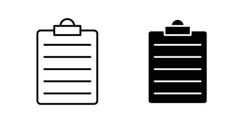 Task list icon collection in black, Line icons, flat symbols Stock Illustration