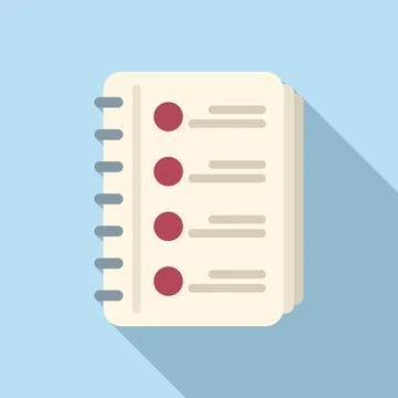 Task list icon flat vector. Agenda event Illustrazione stock