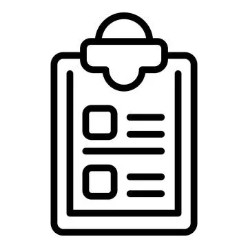 Task list icon outline vector. Checklist document Illustrazione stock