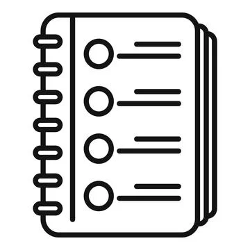 Task list icon outline vector. Agenda event Illustrazione stock