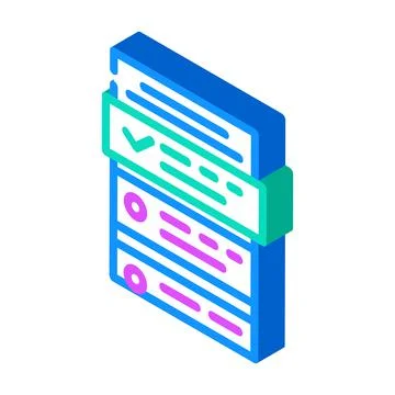 Task list isometric icon vector illustration Illustrazione stock