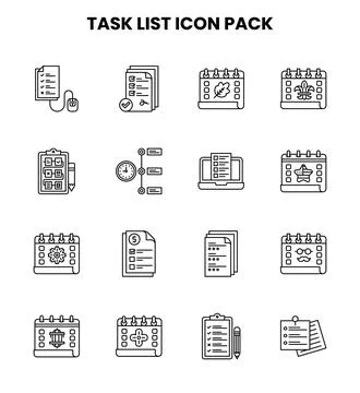 Task List Line Vector Icons Pack イラスト素材