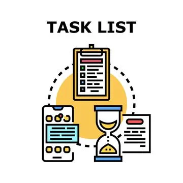 Task list planning productivity and time management Stock Illustration