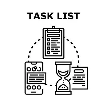 Task list planning productivity and time management Stock Illustration