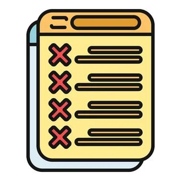 Task list showing rejected items with red crosses 스톡 일러스트