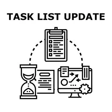 Task list update concept for project management Stock Illustration