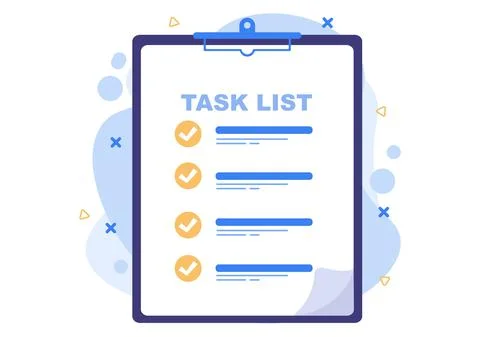 Task List Vector Illustration To Do list Time Management, Work Planning or Or Stock Illustration