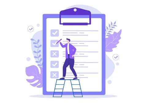 Task List Vector Illustration To Do list Time Management, Work Planning or Or Stock Illustration