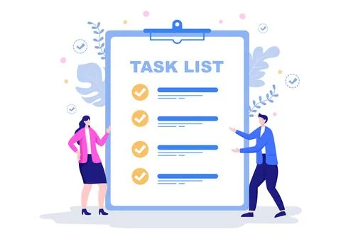 Task List Vector Illustration To Do list Time Management, Work Planning or Or Illustrazione stock