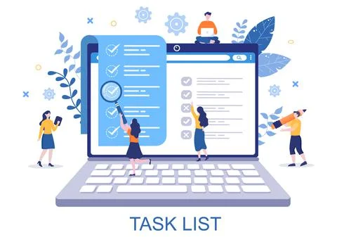 Task List Vector Illustration To Do list Time Management, Work Planning or Or Illustrazione stock