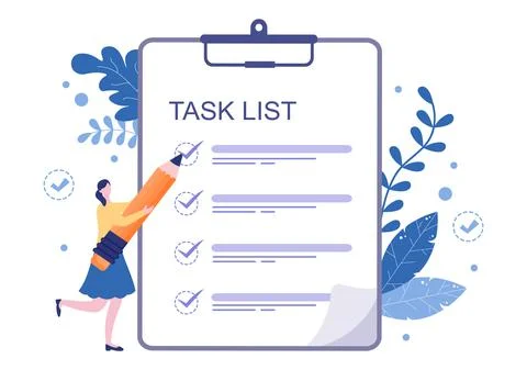 Task List Vector Illustration To Do list Time Management, Work Planning or Or Illustrazione stock